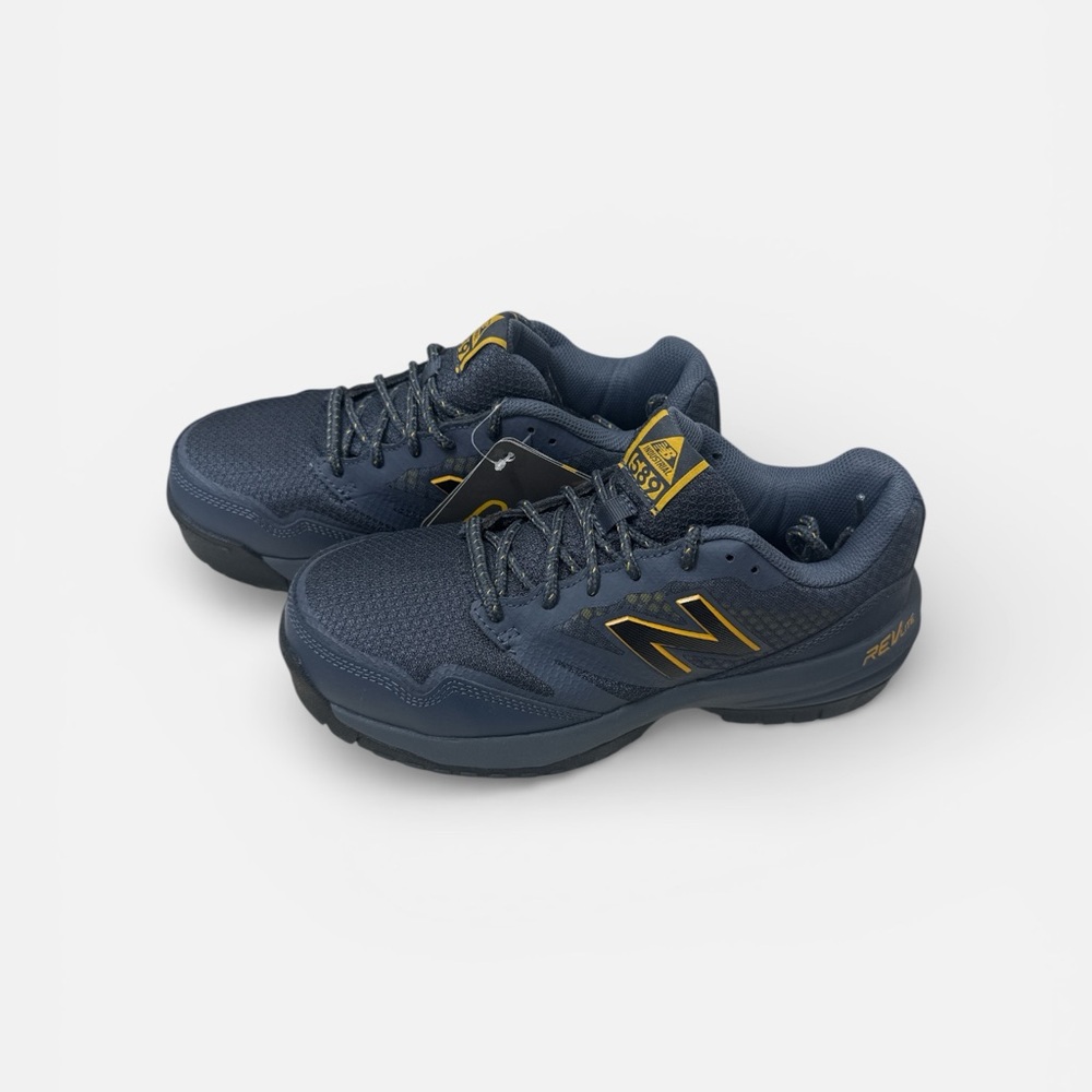 New Balance Men's Dark Blue and Gold Steel Toe Sneakers for Workers - Picture 2 of 3